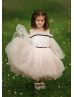 Cold Shoulder Light Pink Tulle Flower Girl Dress